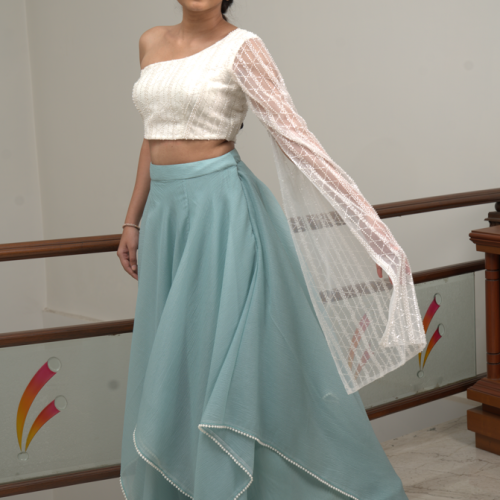 Ivory Mist Indo-Western Set