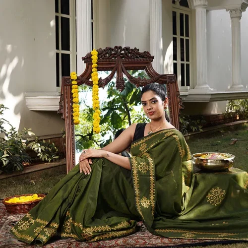 bridal-02 Olive Grace Handcrafted Saree