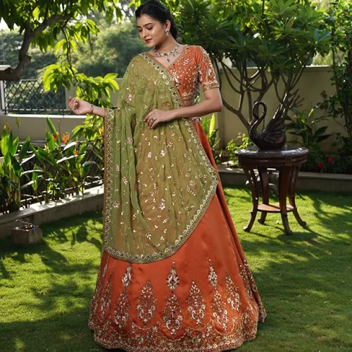 traditional-02 Meadow Ember Designer Lehenga