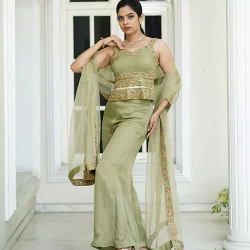 Sage Luxe Embellished Co-Ord Set